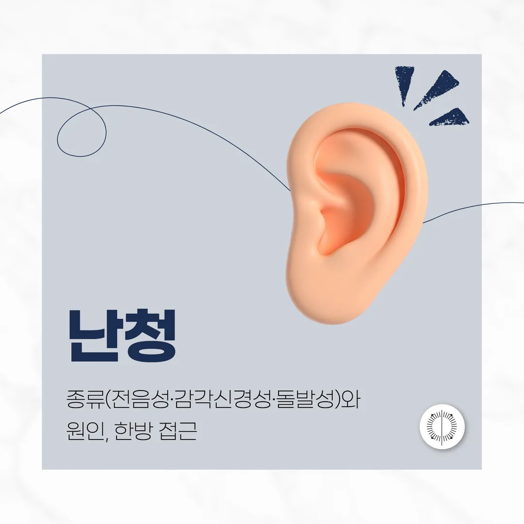 산본 난청 — 종류(전음성·감각신경성·돌발성)와 원인, 한방 접근