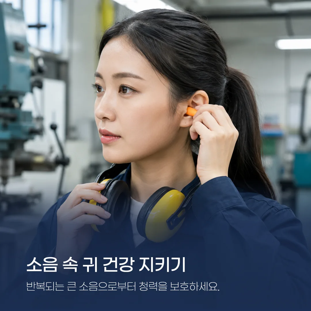 소음성 난청 예방을 위한 귀마개 등 청력 보호구 착용