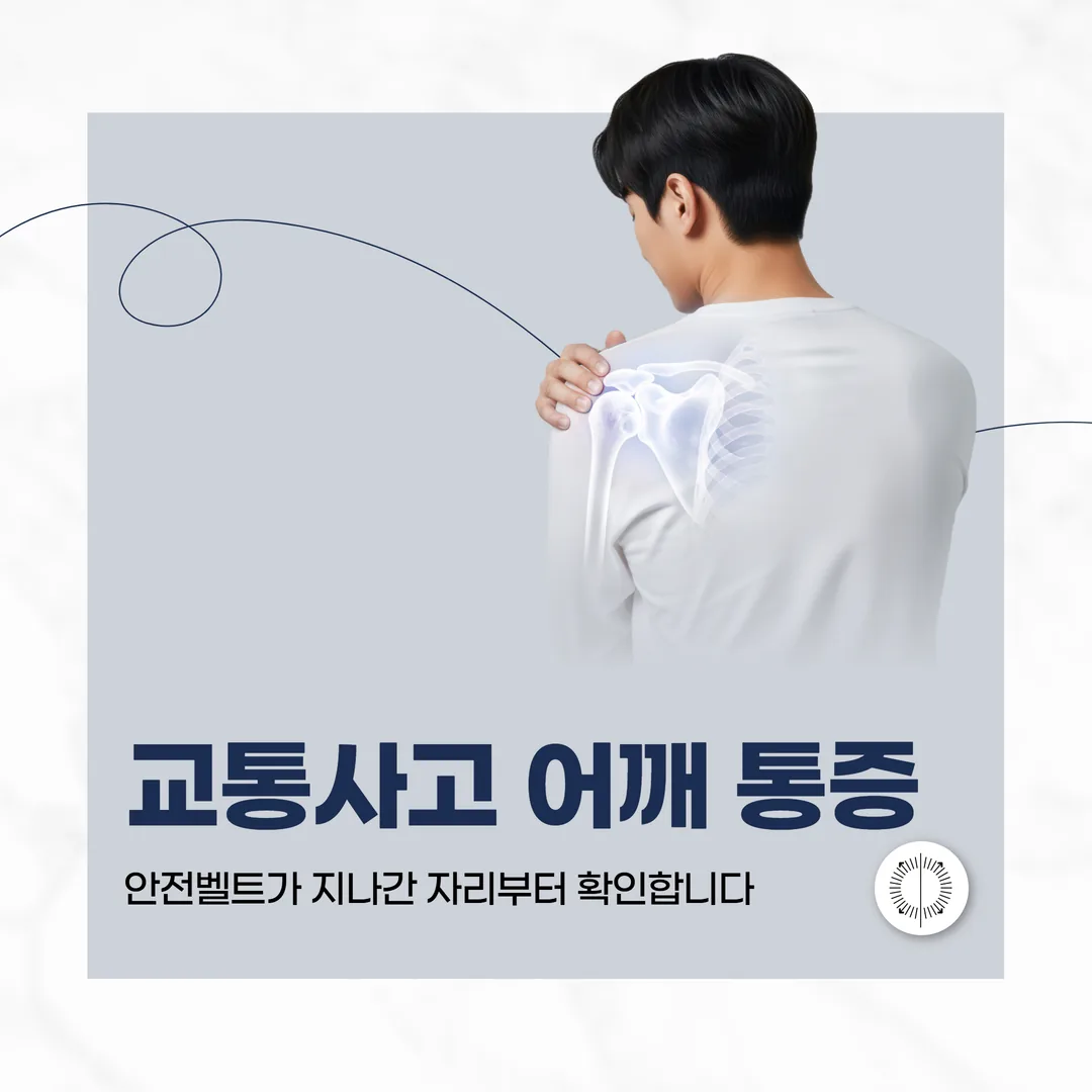 교통사고 어깨 통증 — 안전벨트가 지나간 자리부터 확인합니다 (산본)