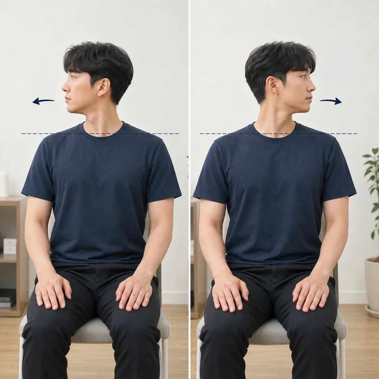 고개 회전 각도를 좌우로 나눠 확인하는 방법