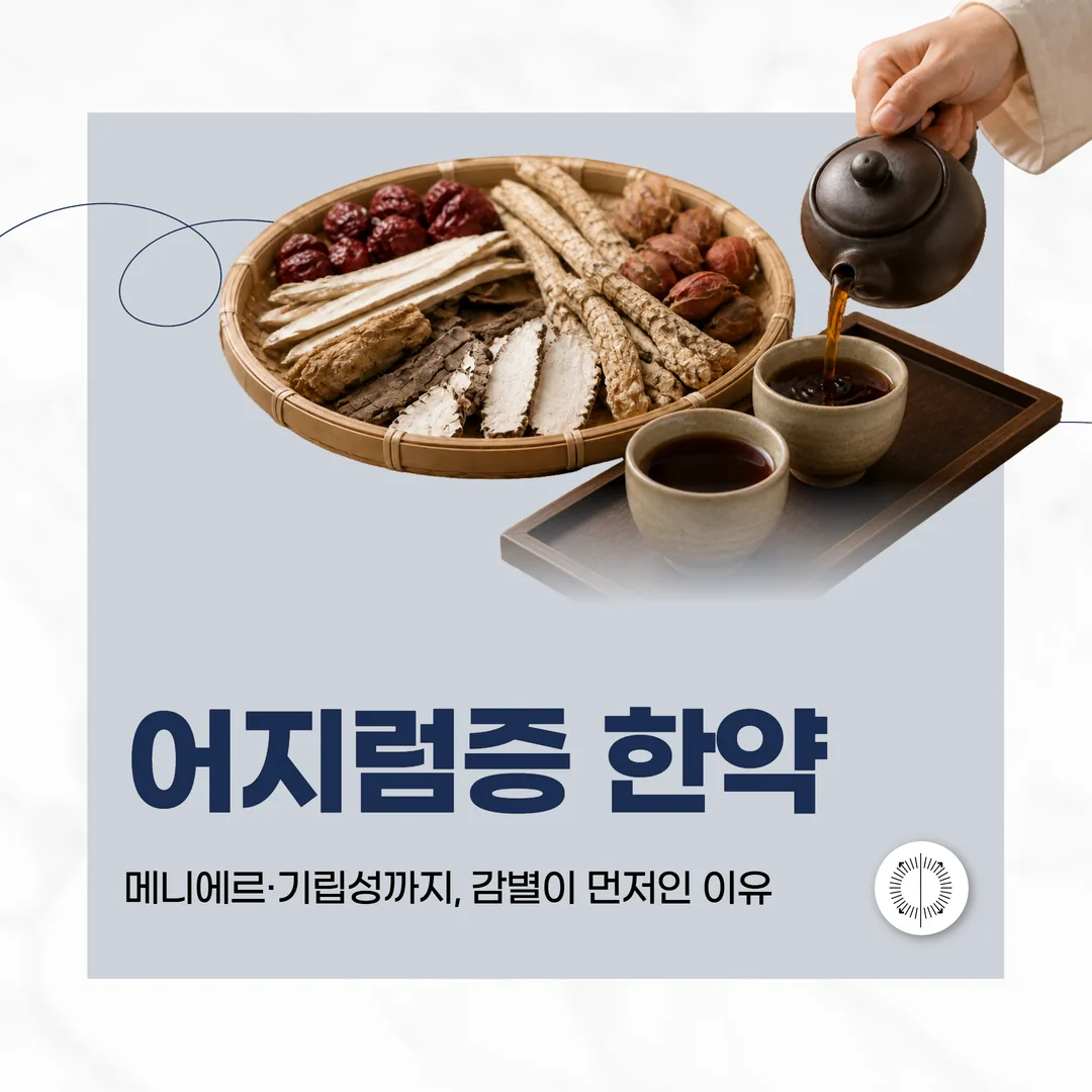 어지럼증 한약 — 메니에르·기립성까지, 감별이 먼저인 이유