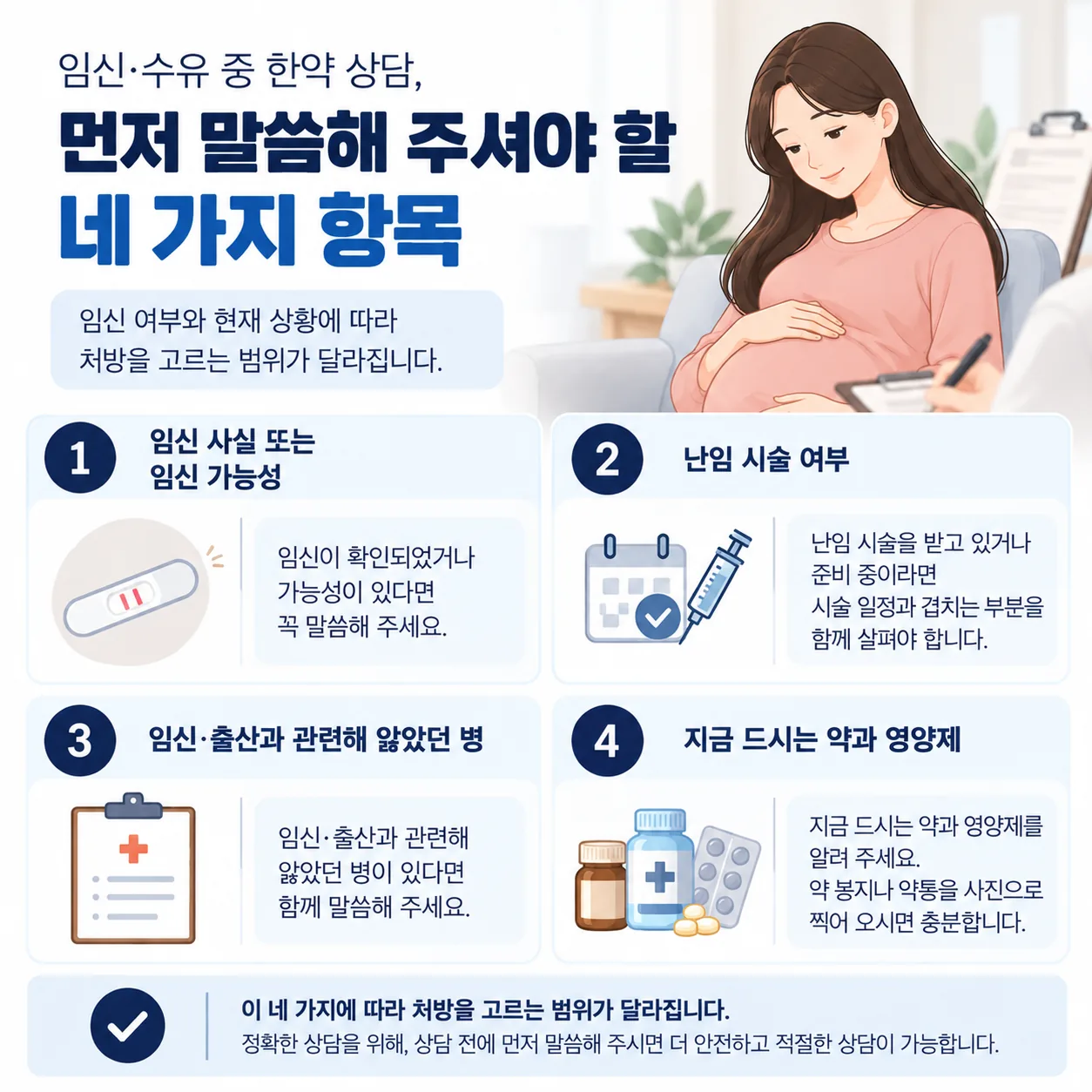 임신·수유 중 한약 상담에서 먼저 말할 네 가지 확인 항목