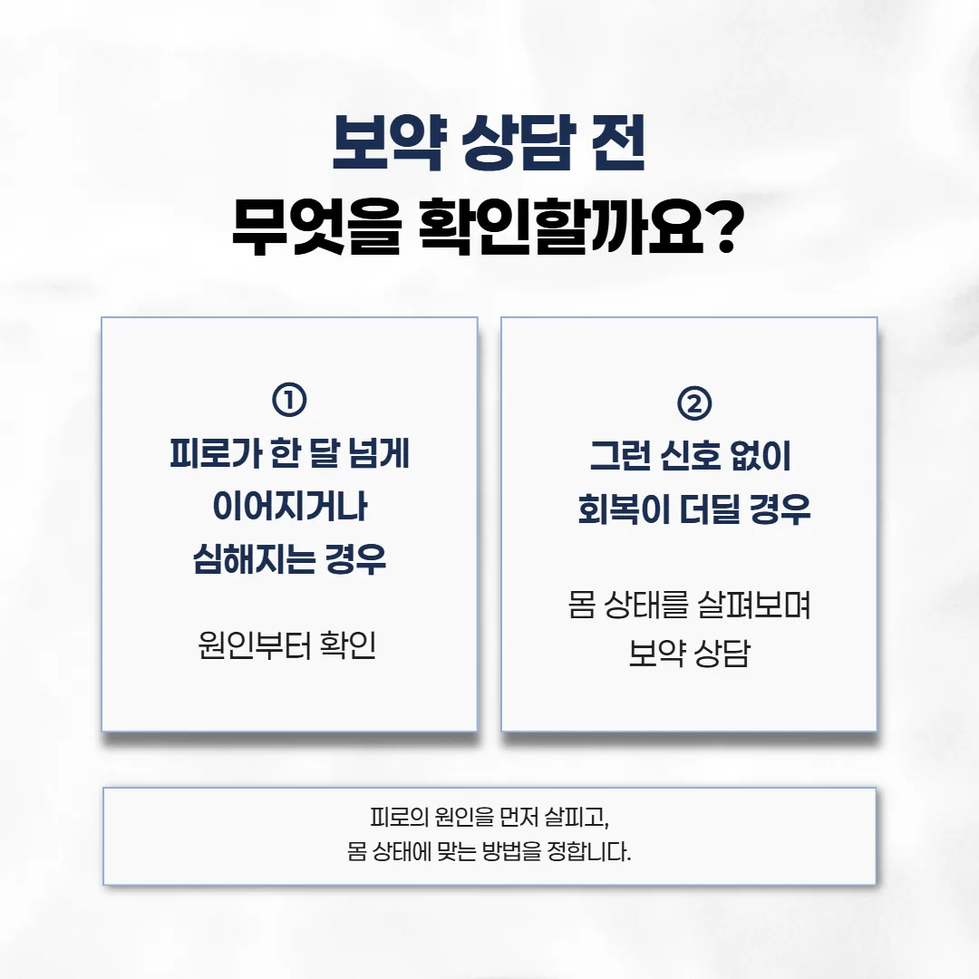 환절기 피로에서 보약 상담과 원인 확인이 갈리는 기준 개념도